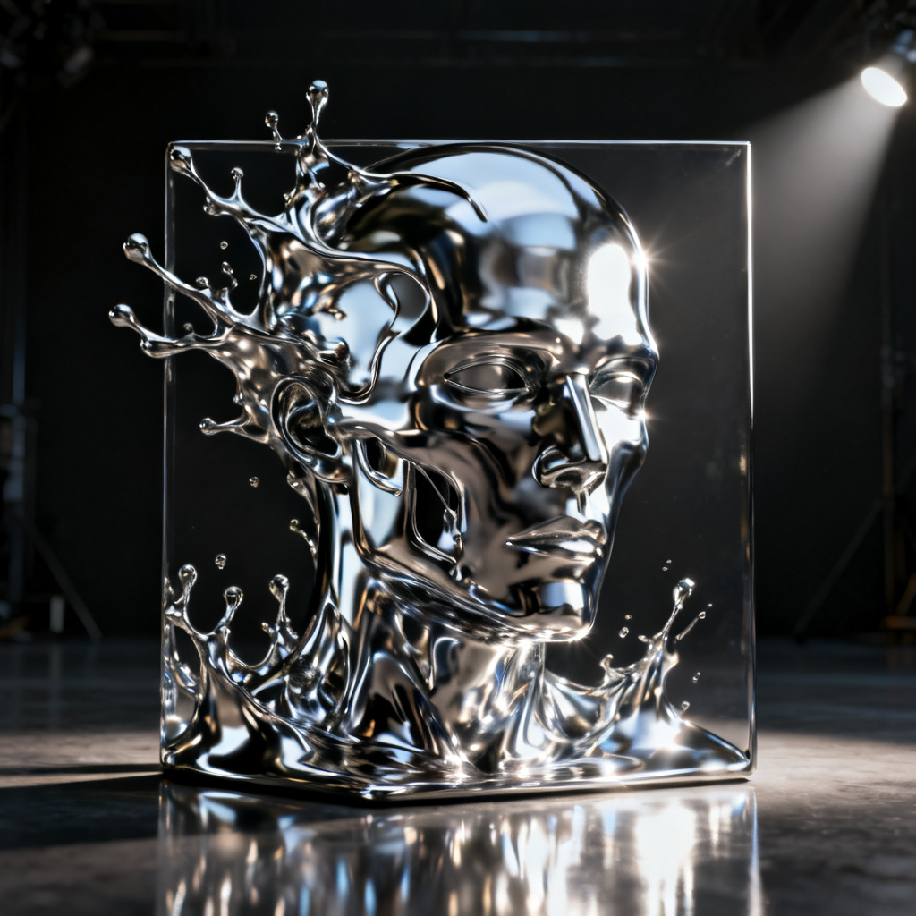 Chrome Liquid Metal 3D preview image