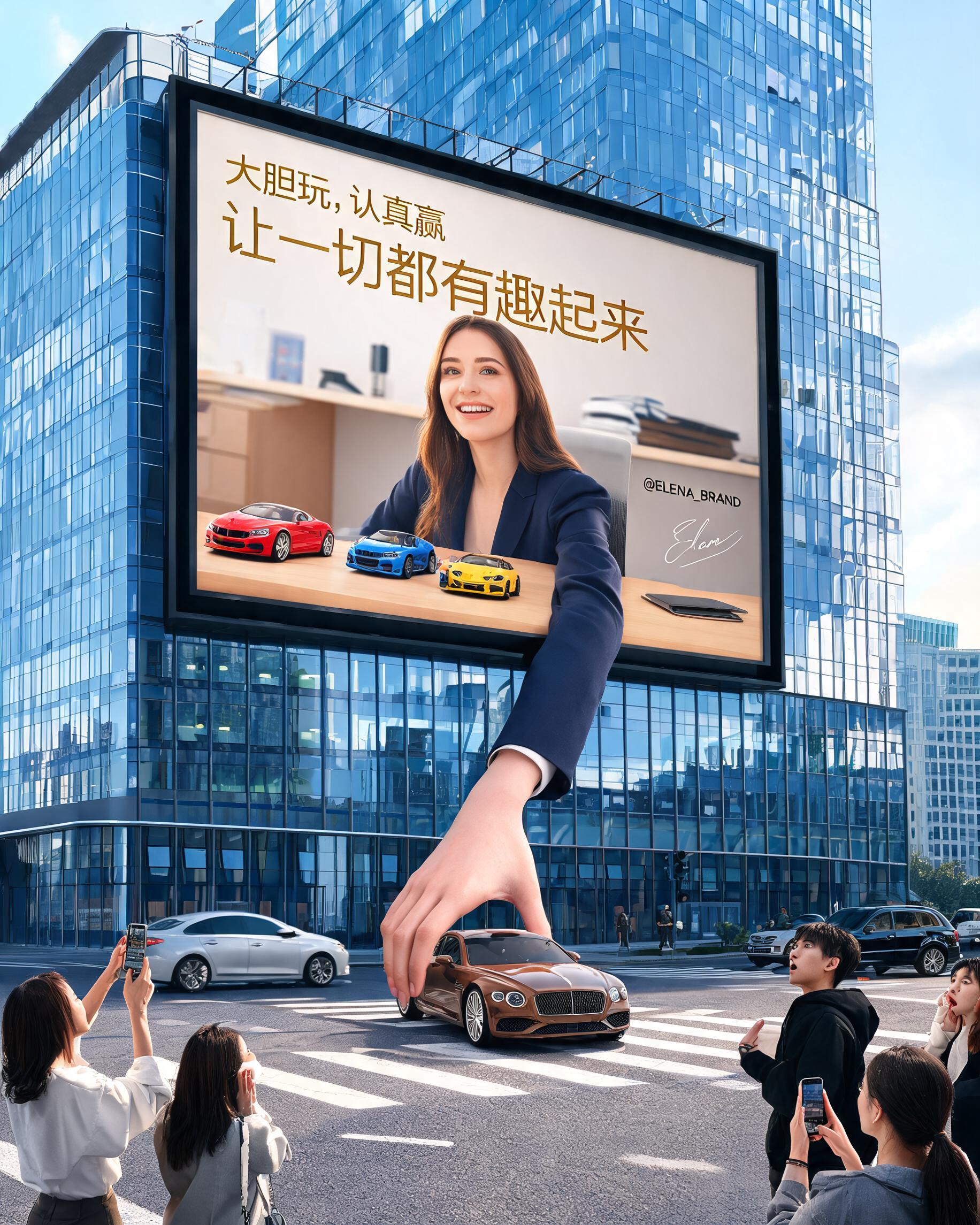 Giant Billboard Toy Car Surreal Concept preview image