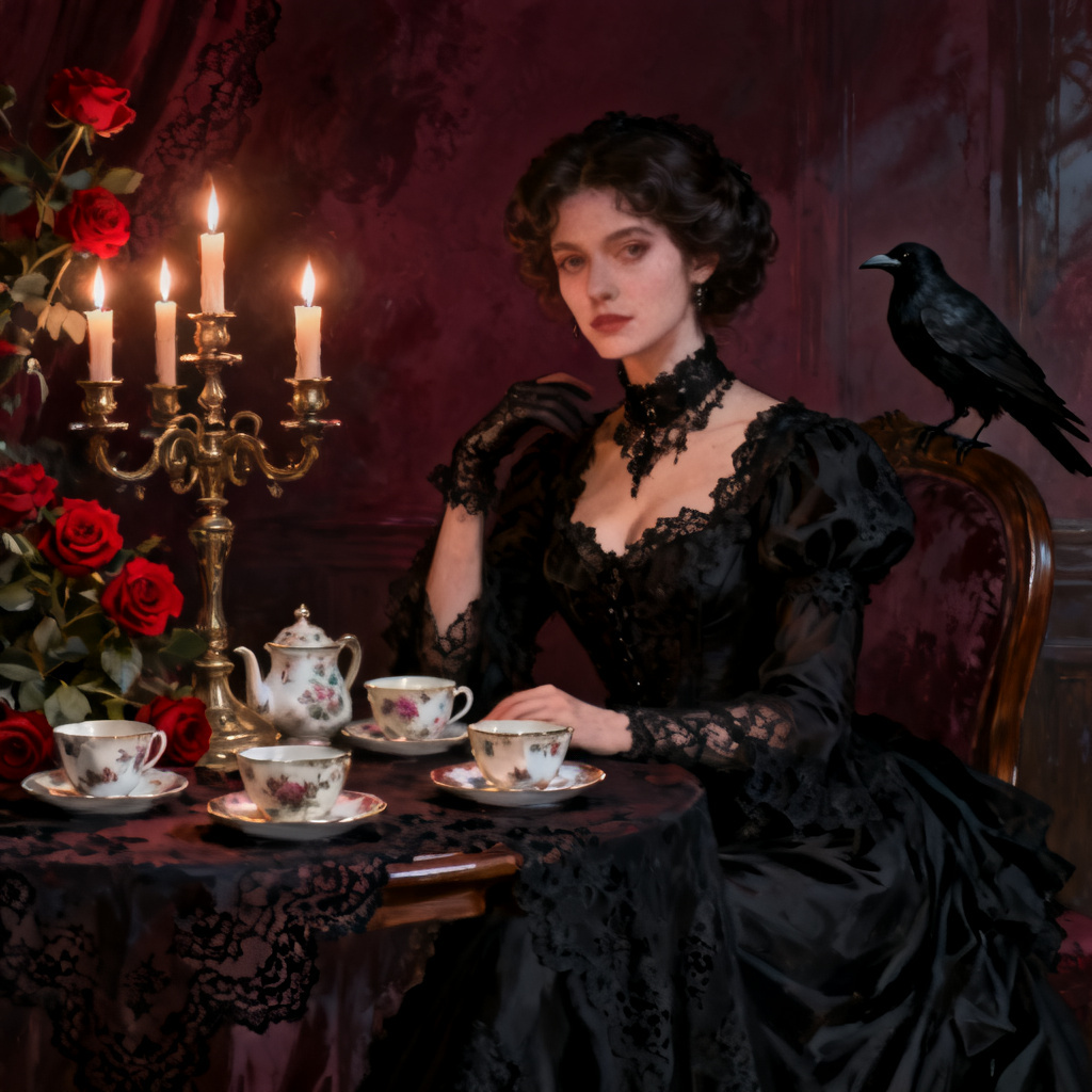 Gothic Dark Tea Party Poster preview image