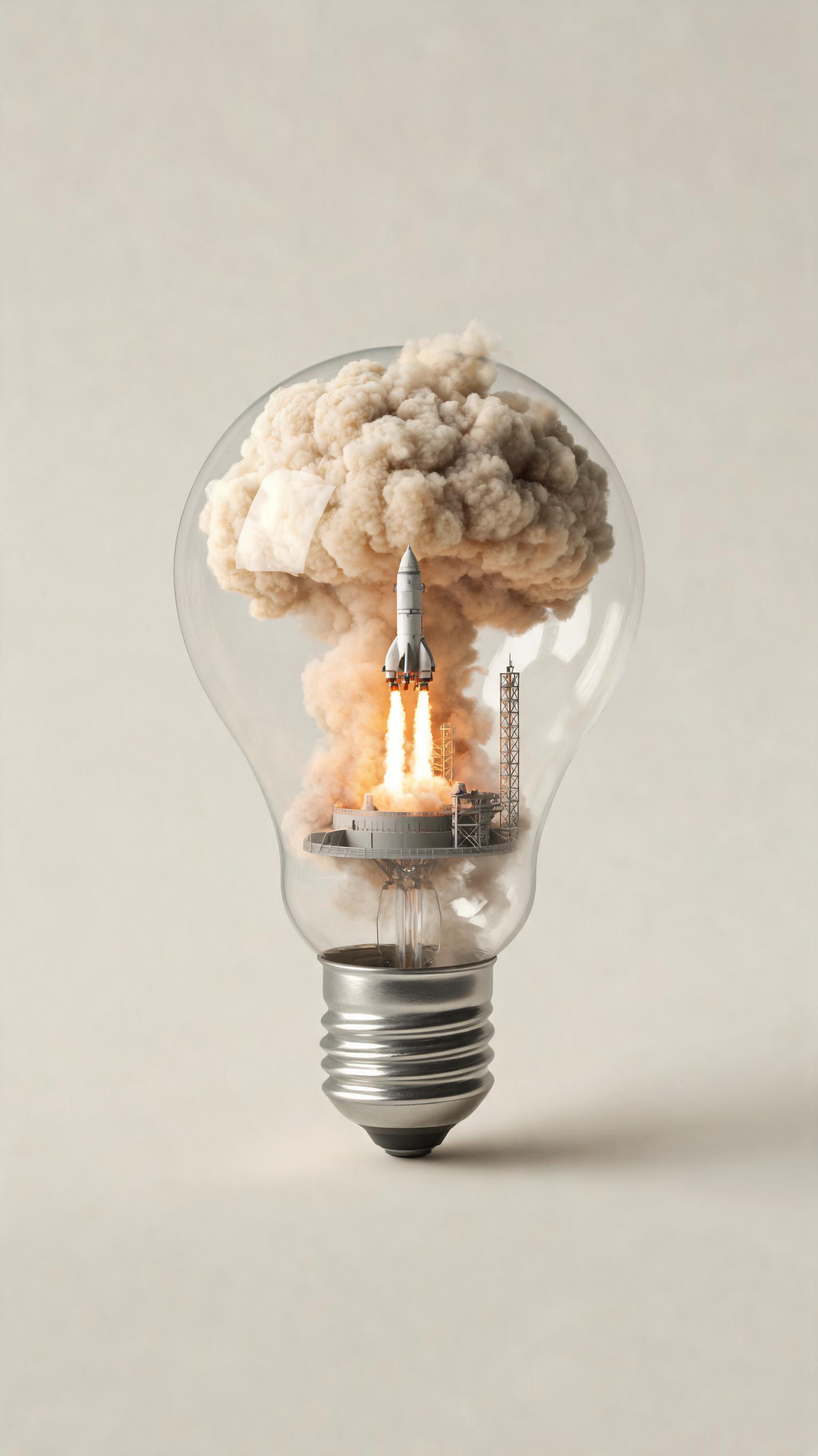 Lightbulb Rocket Launch Idea Concept preview image