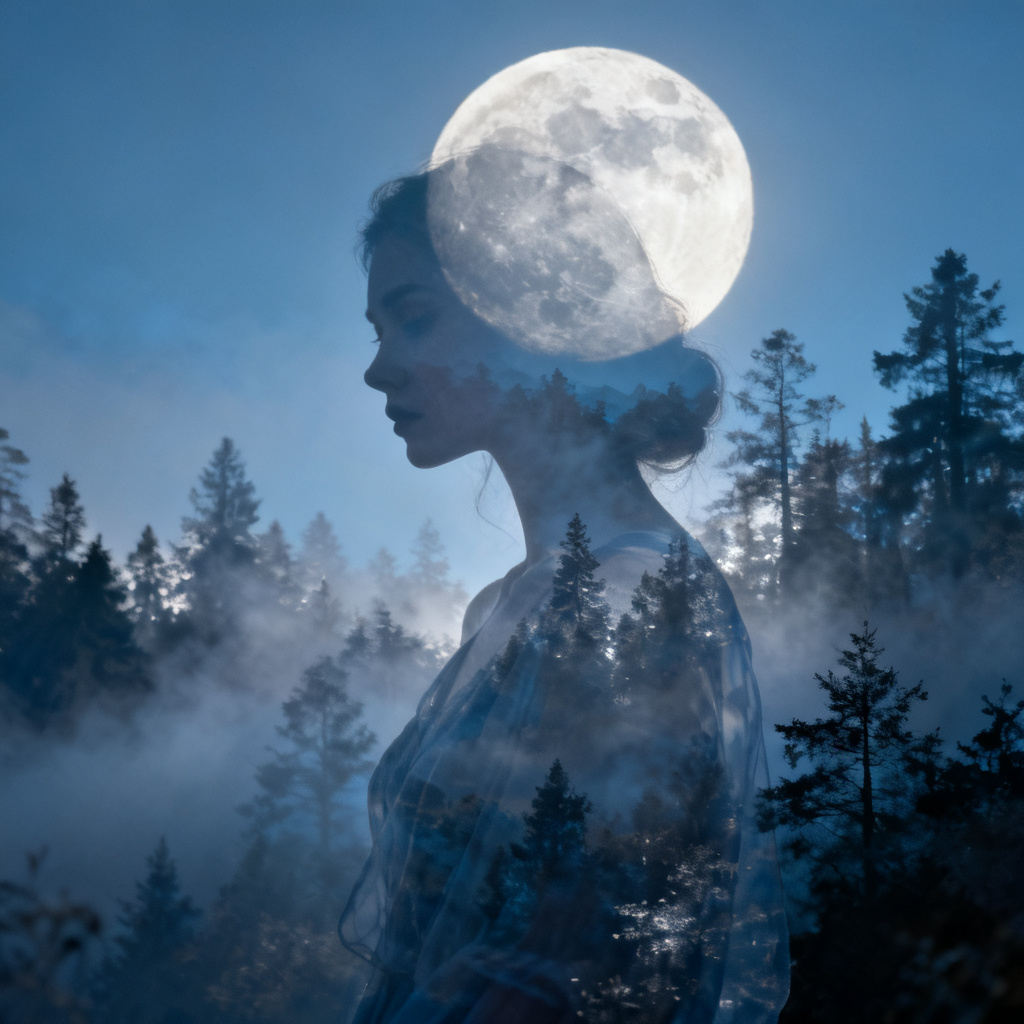 Moonlight Double Exposure Portrait preview image