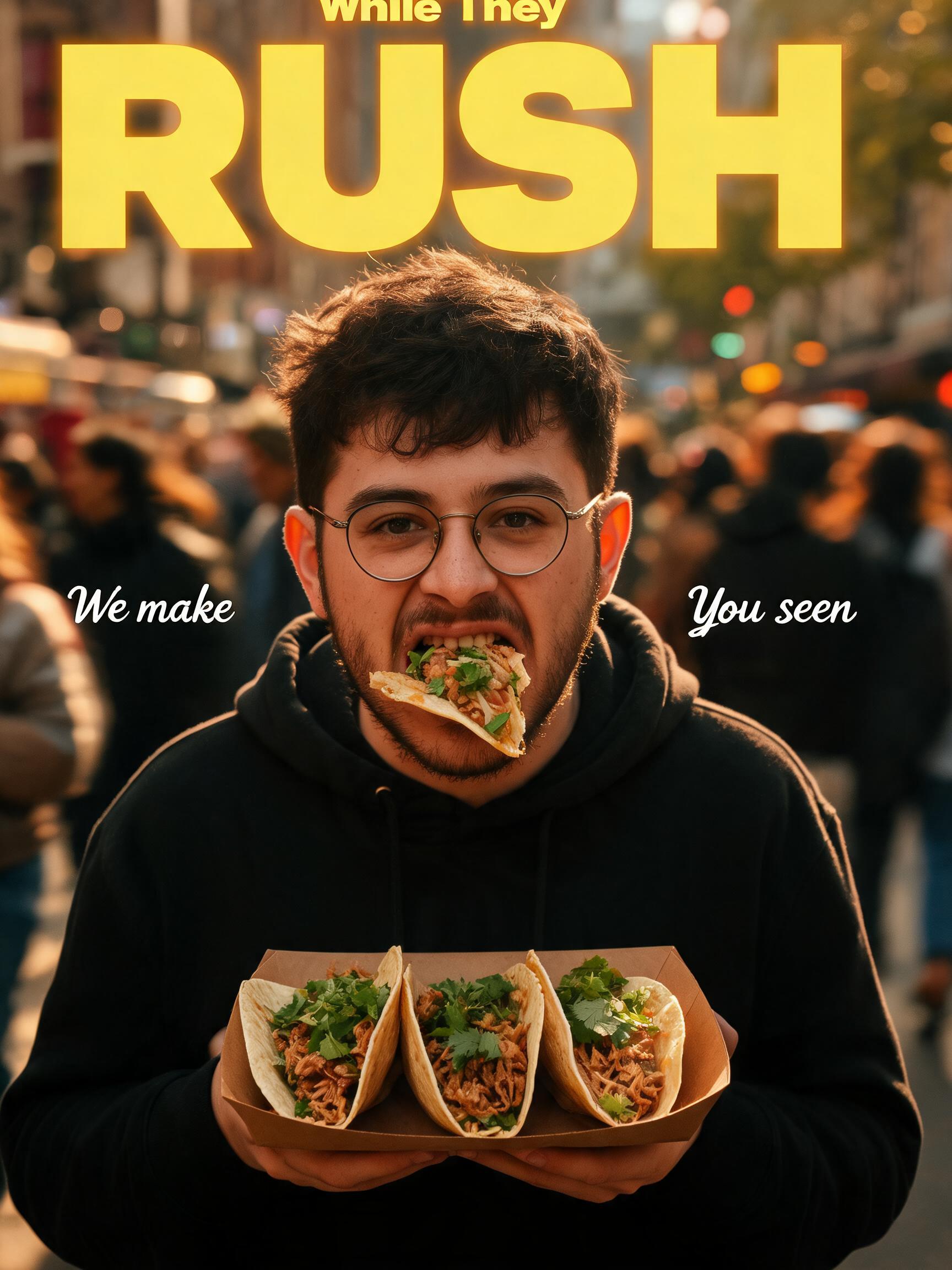 Street Food Rush Hour Ad Poster preview image
