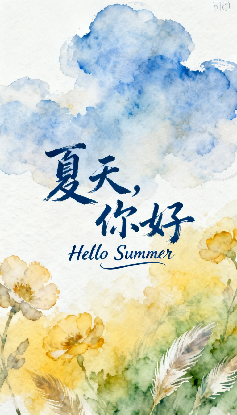 Summer Hello Watercolor Poster preview image