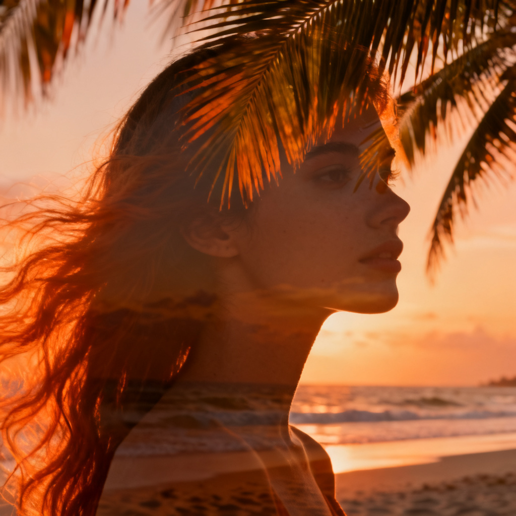 Sunset Double Exposure Portrait preview image