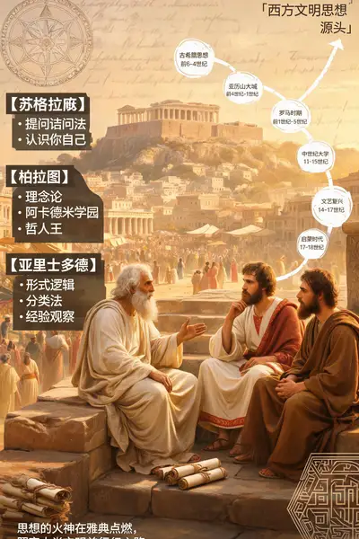 古希腊哲学家历史脉络信息图