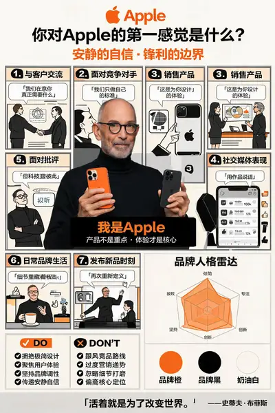 苹果品牌人格漫画信息图