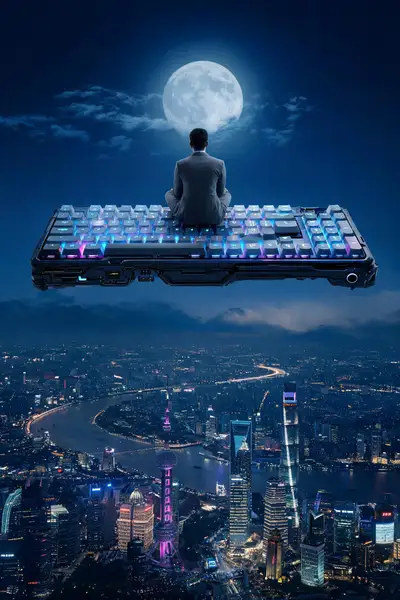 键盘之上俯瞰魔都夜色