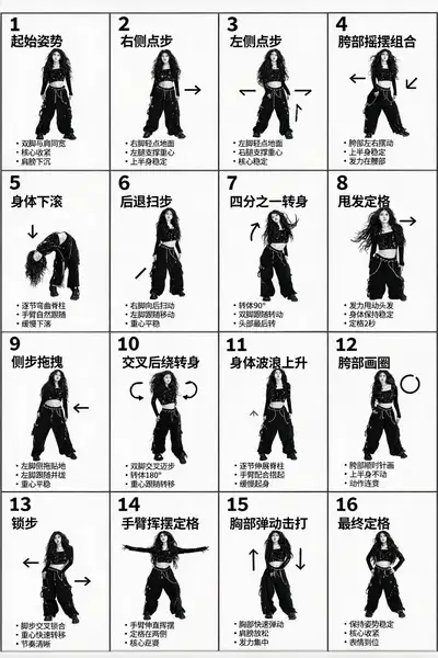 韩流舞蹈动作分解教学海报