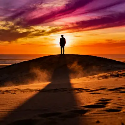 黄金时段剪影人像