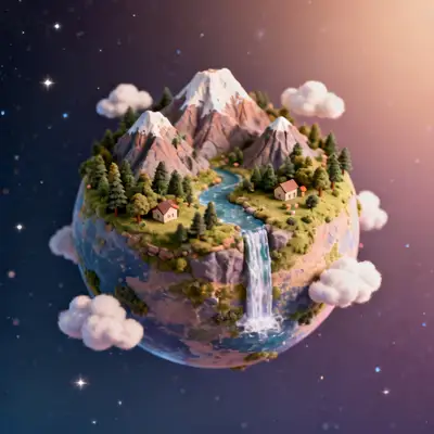 微缩地球三维场景