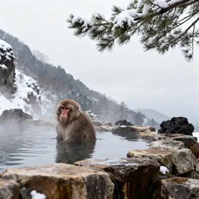 雪中温泉