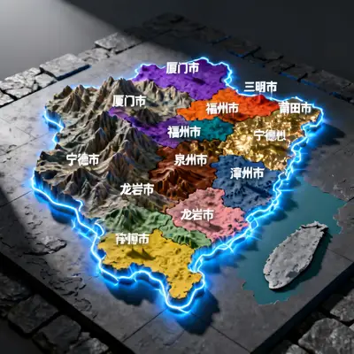 中国省份三维地形可视化地图
