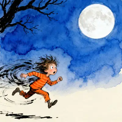 Quentin Blake 月夜奔跑插画