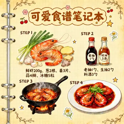 食谱手账步骤插画