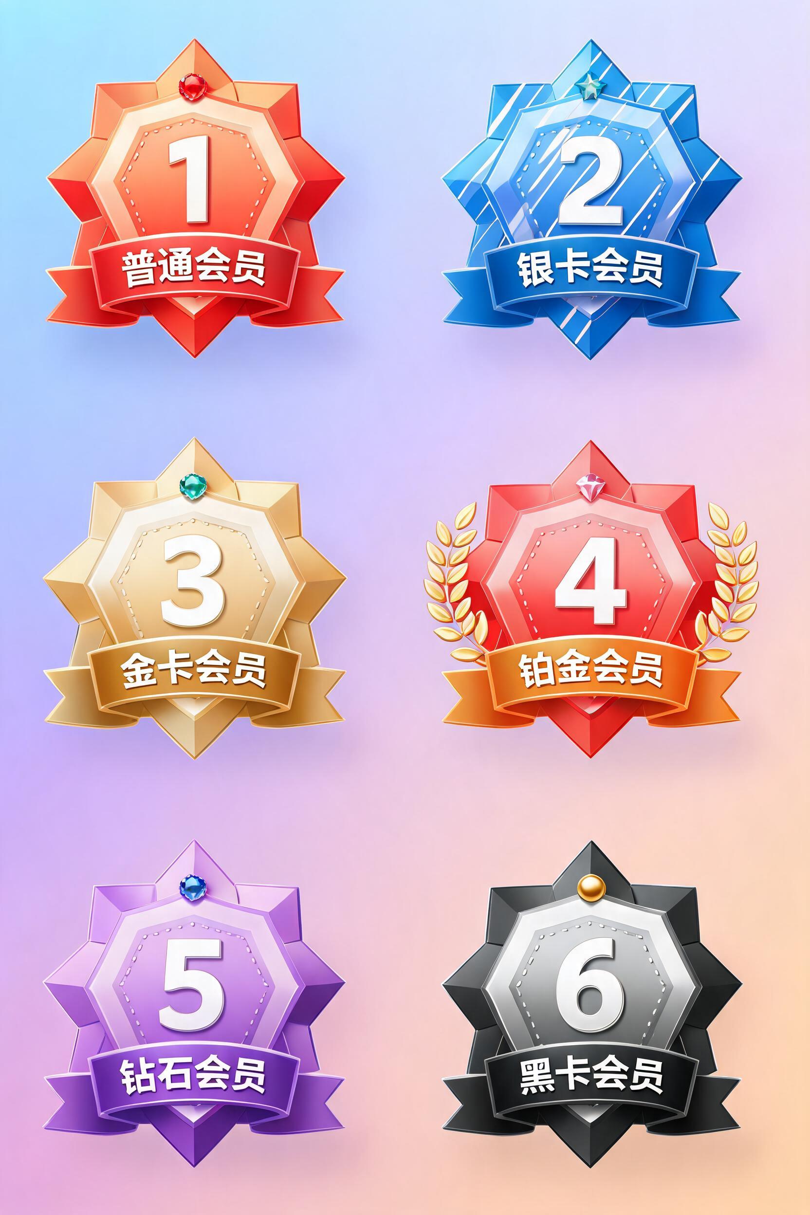 VIP Membership Level Badges Set preview image